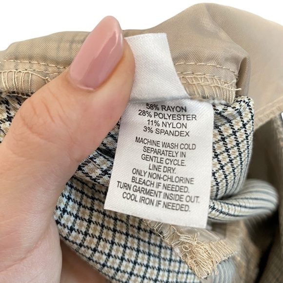 Crosby Mid Rise Plaid Ankle Length Skinny Leg Trouser Pants - Picture 11 of 12